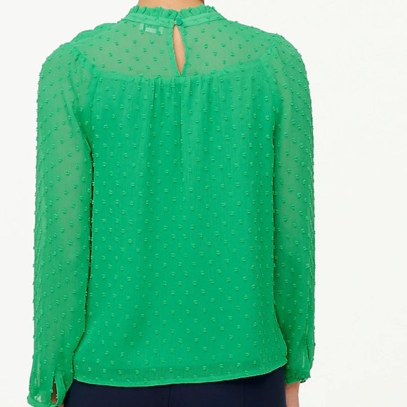 J. Crew Factory clip-dot smocked top XXS NWT - Picture 2 of 3